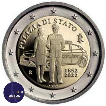 2 euros commémorative ITALIE 2022 - 170 ans de la Police nationale italienne - UNC