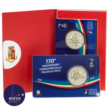 Coincard 2 euros commémorative ITALIE 2022 - 170 ans de la Police nationale italienne - Brillant Universel