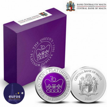 10 euros MALTE 2022 -Jubilé de Platine de Sa Majesté La Reine - 2022 - Argent - Belle Épreuve