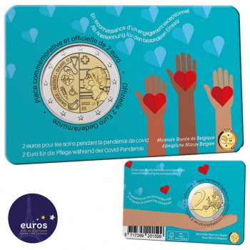 Avers et revers du Coincard 2 euros BELGIQUE 2022 - Français - Secteur des Soins de Santé COVID - BU