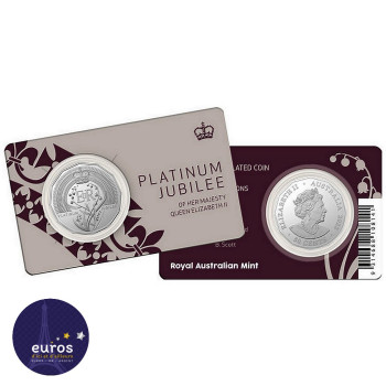 Coincard AUSTRALIE 2022 - 0,50$ AUD - Jubilé de Platine de Sa Majesté La Reine - UNC