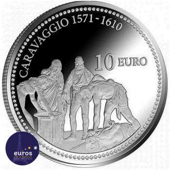 10 euros MALTE 2022 - Caravaggio - La décapitation de Jean-Baptiste - Argent Belle Épreuve