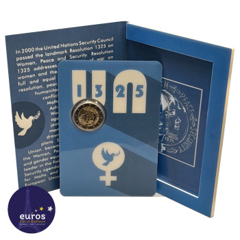 2 euros commémorative MALTE 2022 - Nations Unies Femmes, Paix et Sécurité - Coincard BU