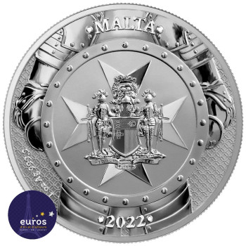 5 euros MALTE 2022 - Knights of the Past - 1oz argent Brillant Universel