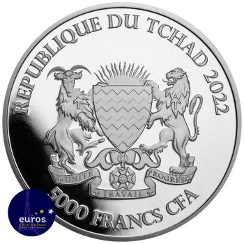 TCHAD 2022 - Mandala Crocodile - Mandala Wildlife - 1oz argent (6)